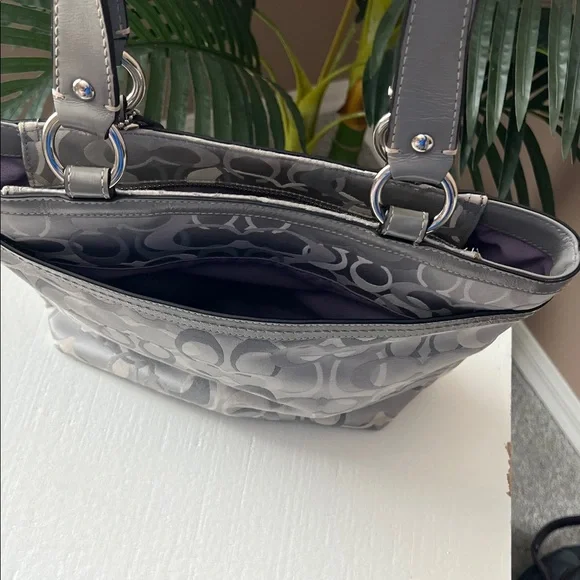 Coach Silver Signature Tote Bag - Picture 8 of 12